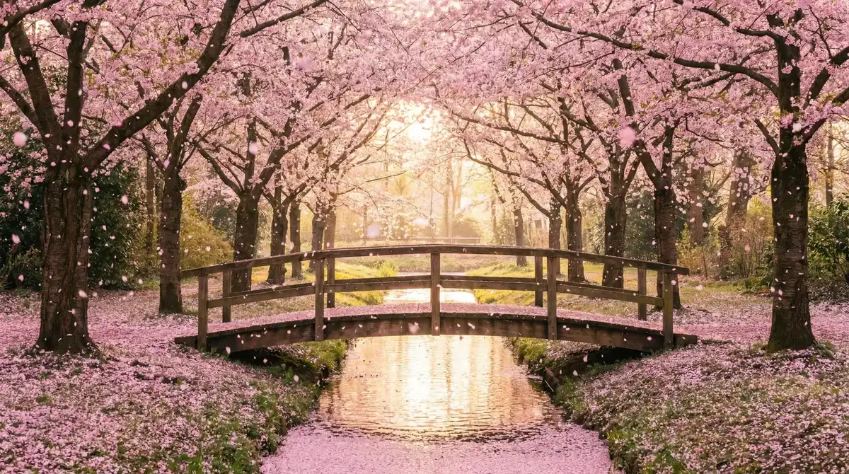 樱花桥畔 - 张筱雨 唯美风景